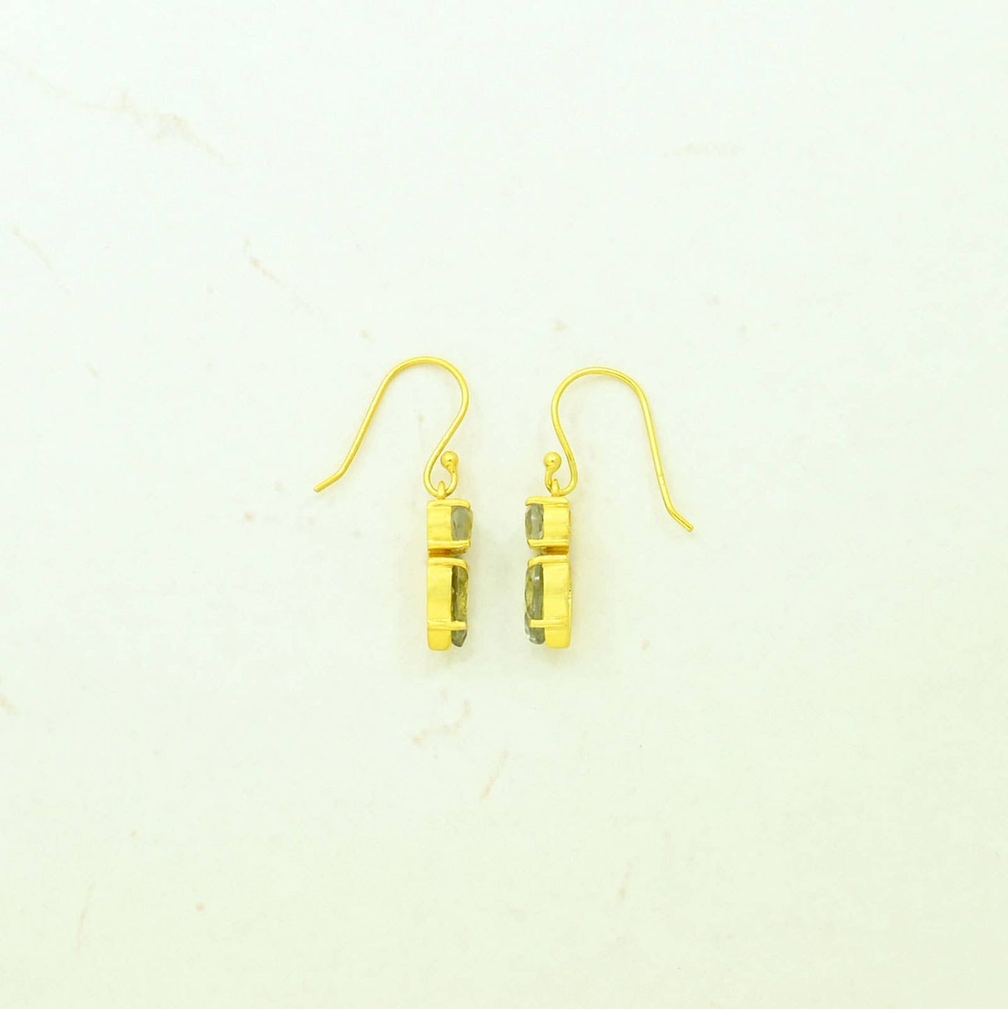 Schmuckoo Berlin - Ella Earrings Gold Silver 925 - Natural Green Amethyst