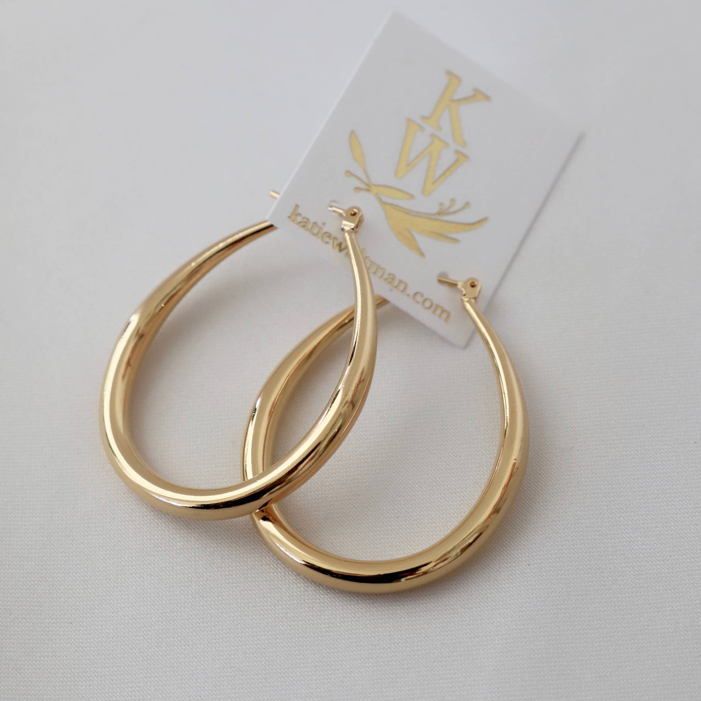 Katie Waltman Jewelry - LARGE TEARDROP HOOP EARRINGS