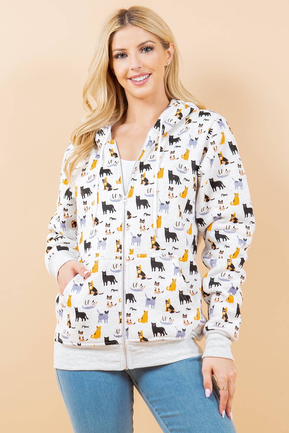 LA Soul - Colorful Cat Zipper hoodie