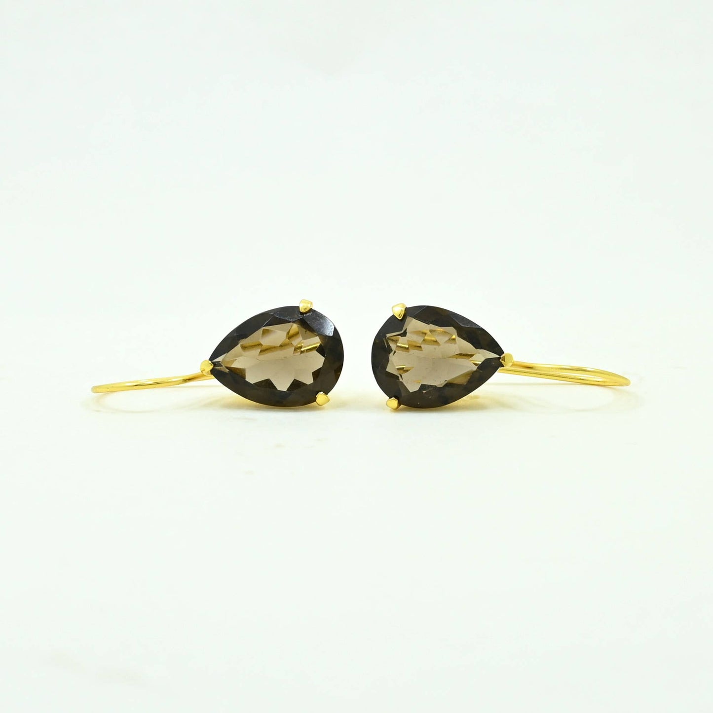 Schmuckoo Berlin - Sienna Earrings Gold Plated - Natural Smoky Quartz