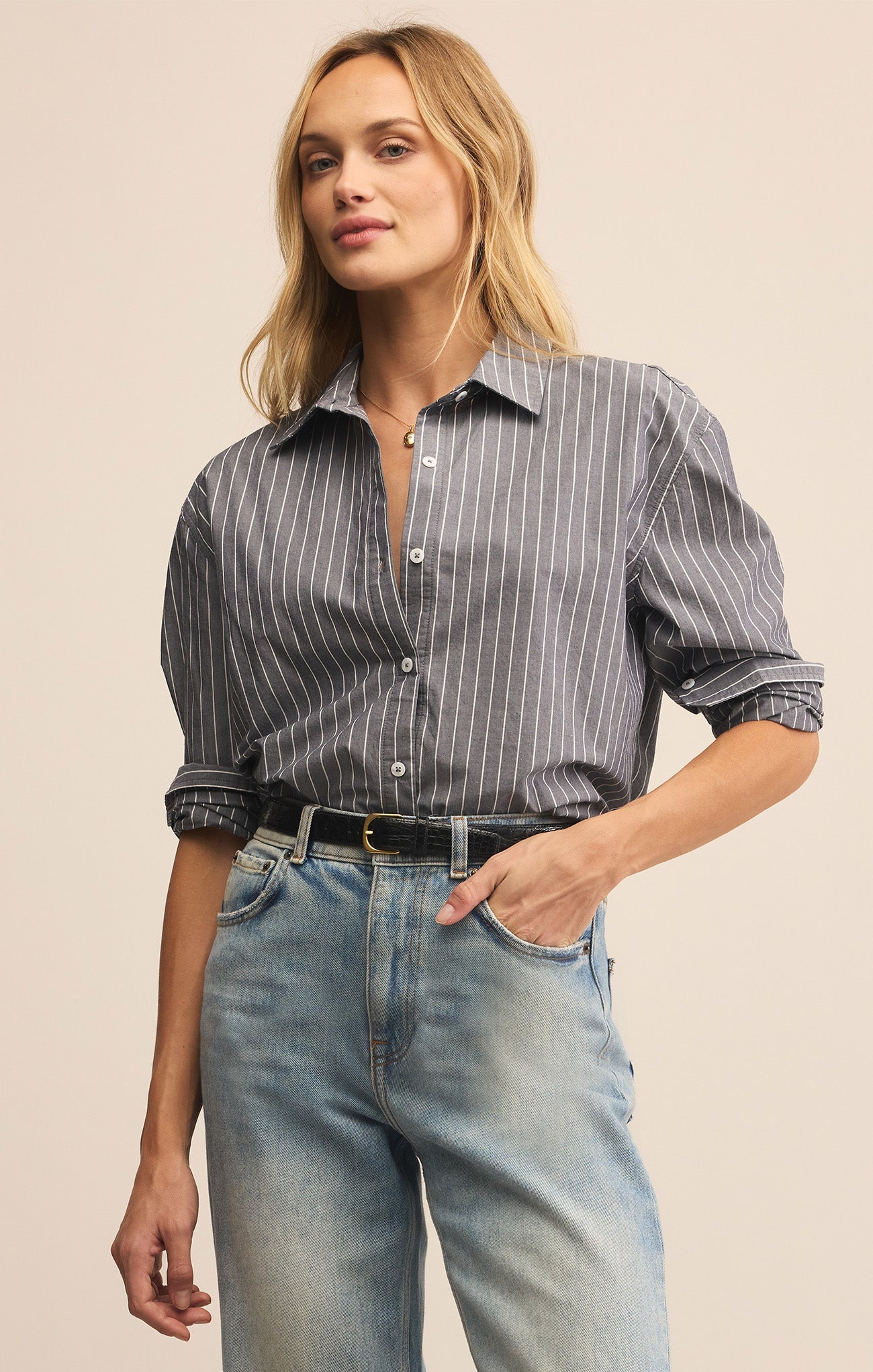 SEAPORT STRIPED POPLIN SHIRT