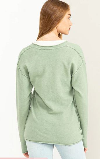 COOL INTENTIONS DEEP V-NECK CARDIGAN