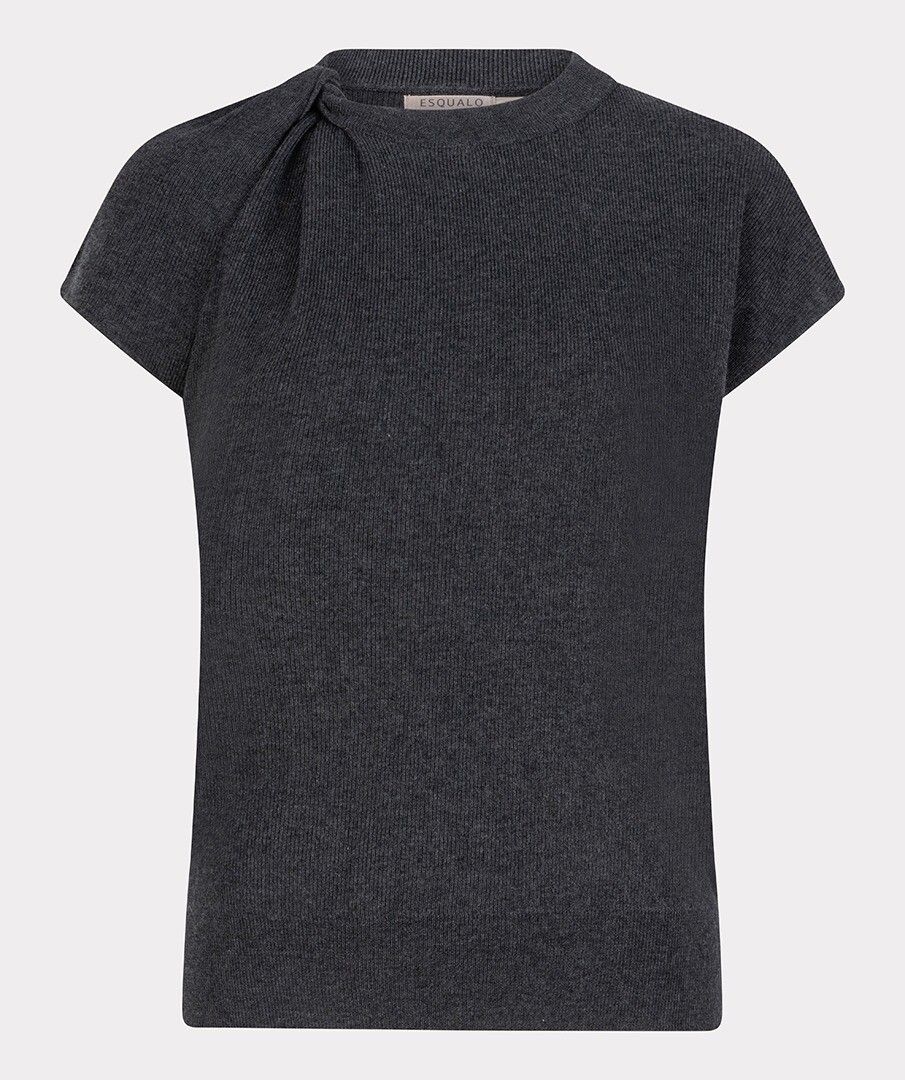 Sweater short sleeve twisted knit