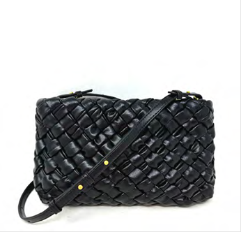 Zippered Retangle Woven Shoulder Bag