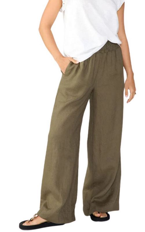 SMOCKED WIDE LEG PANT