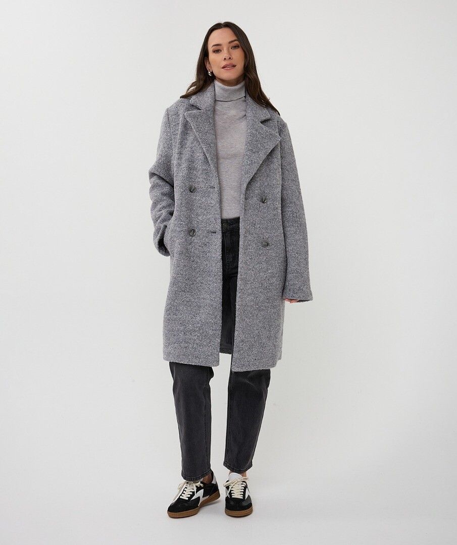 Coat double breasted boucle
