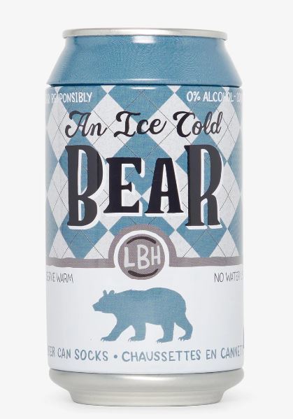 Men's ice cold bear men's beer can socks