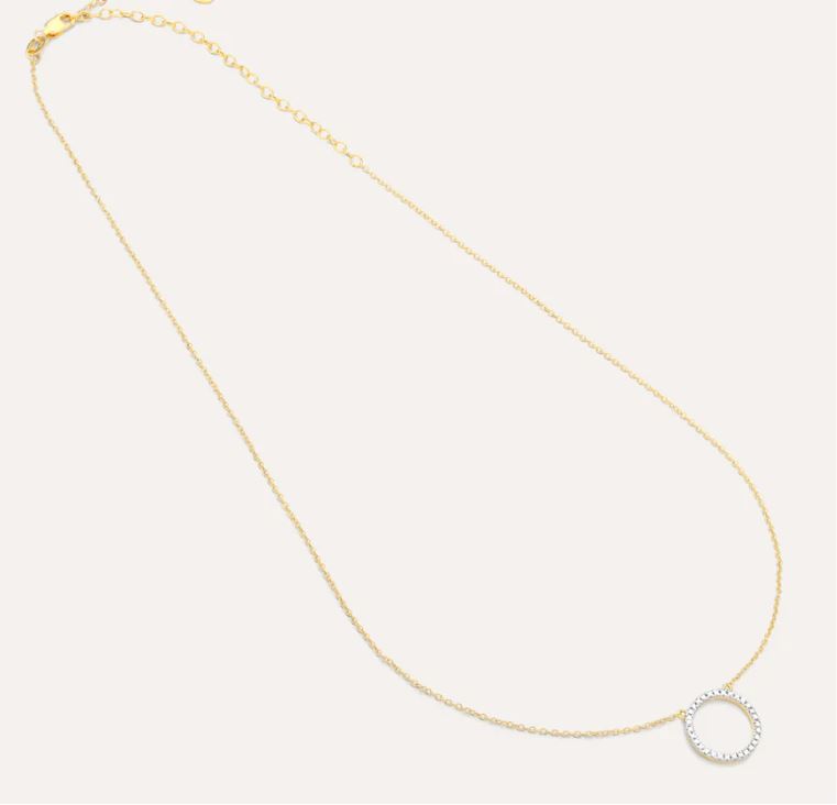 DIAMOND STANDING O PENDANT NECKLACE