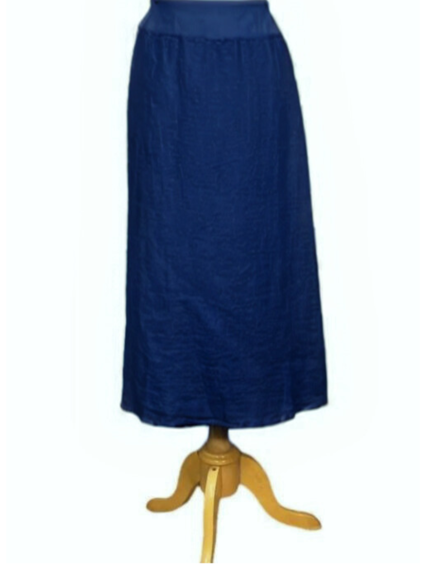 MIDI ALINE SKIRT - SOLID LINEN