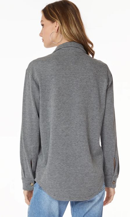 BUTTON FRONT COLLAR SHIRT JACKET