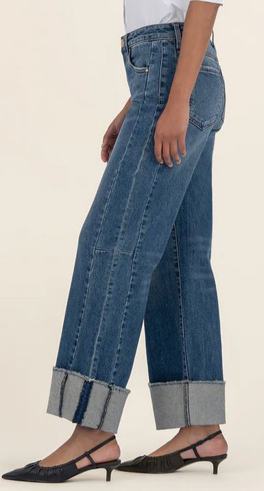 MEG HIGH RISE FAB AB WIDE LEG -ROLL UP