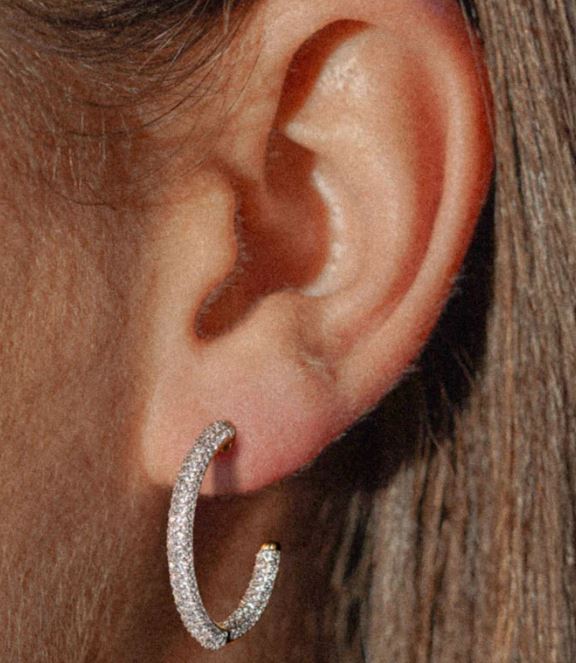 TWO-TONE SMALL HOOP EARRINGS