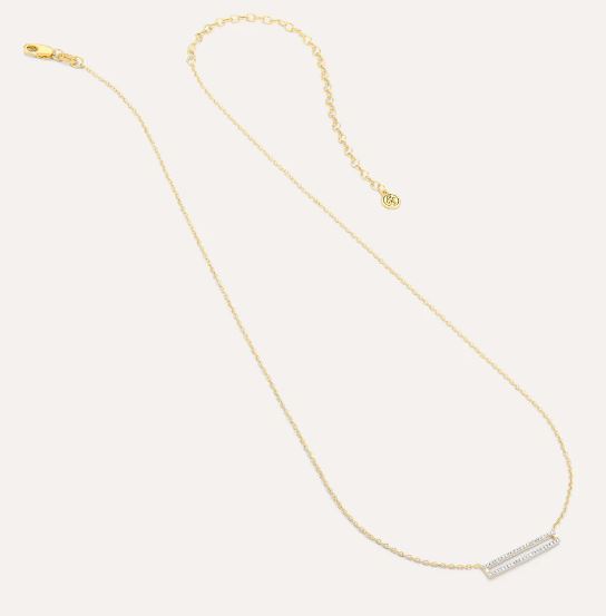 DIAMOND SET THE BAR PENDANT NECKLACE