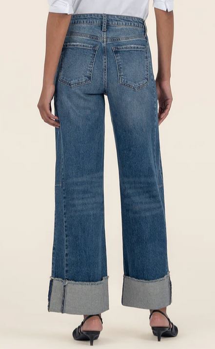 MEG HIGH RISE FAB AB WIDE LEG -ROLL UP
