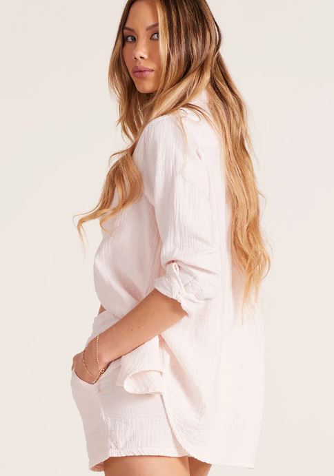 BUTTON FRONT LONG SLEEVE TOP