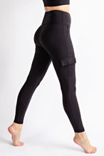 Load image into Gallery viewer, Butter Yoga Fabric, Hi Waist Cargo Yoga Pants
