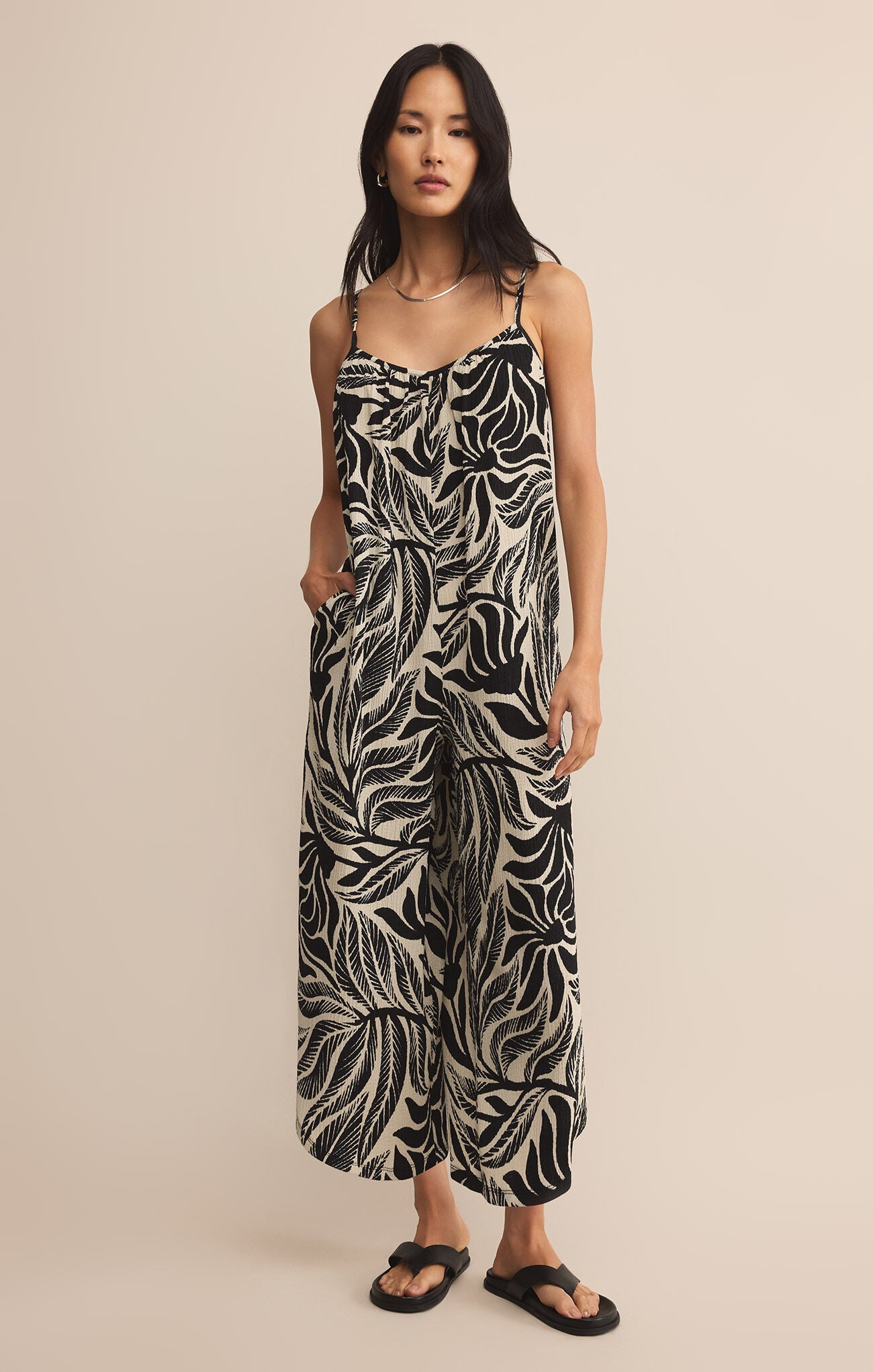 FLARED ISLA LEAF JUMPSUIT
