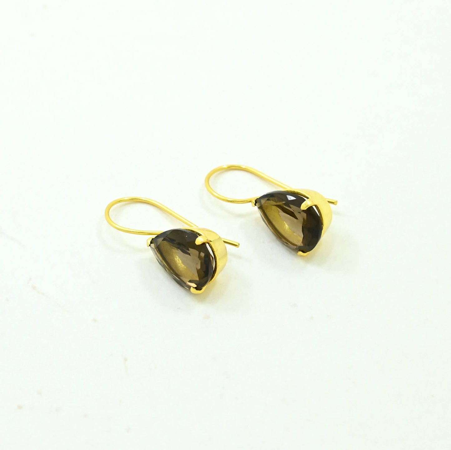 Schmuckoo Berlin - Sienna Earrings Gold Plated - Natural Smoky Quartz