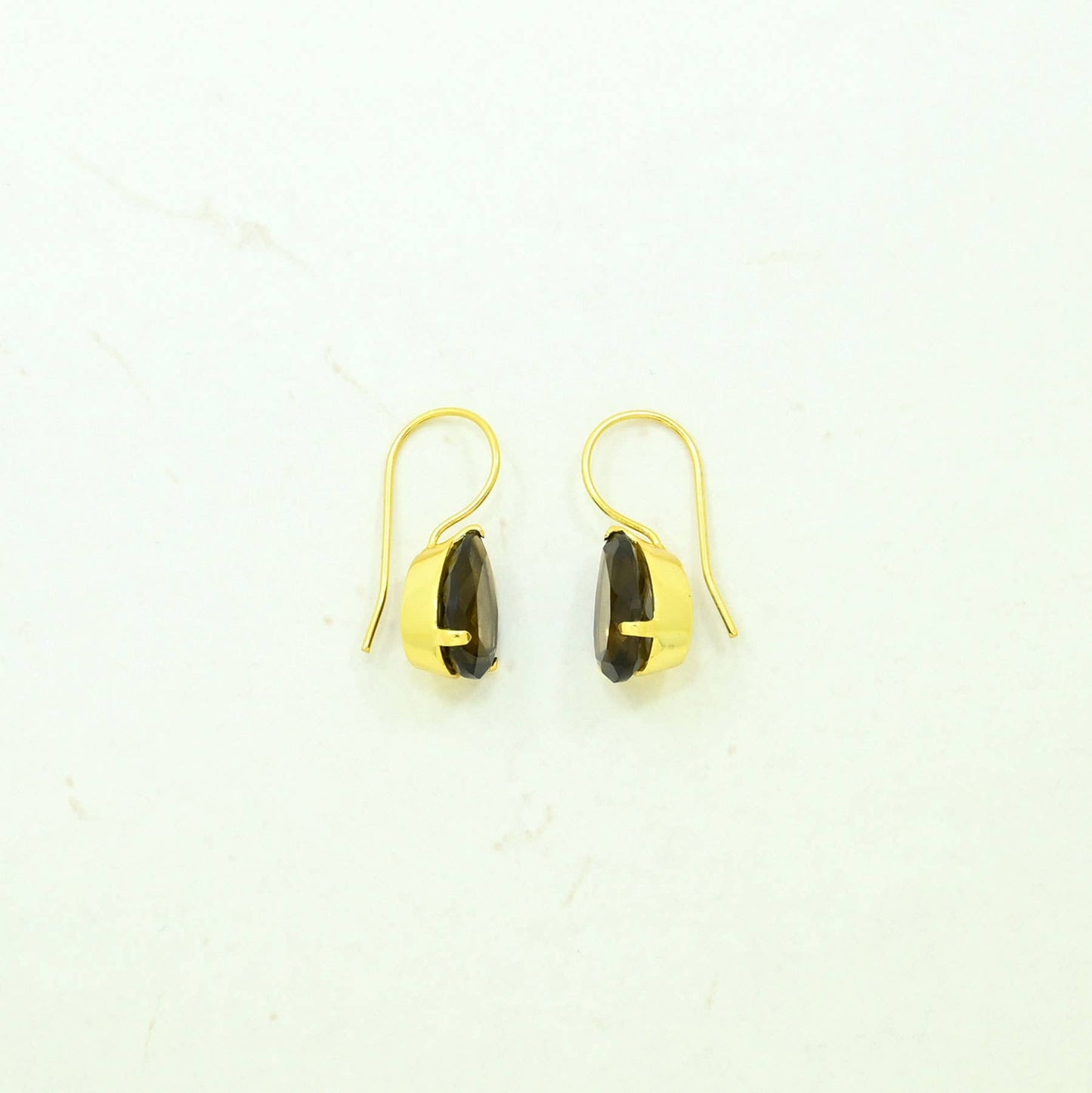 Schmuckoo Berlin - Sienna Earrings Gold Plated - Natural Smoky Quartz