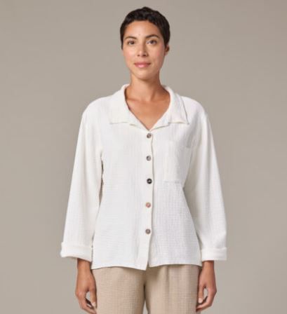 CROP JACKET-PUCKER DOUBLE CLOTH