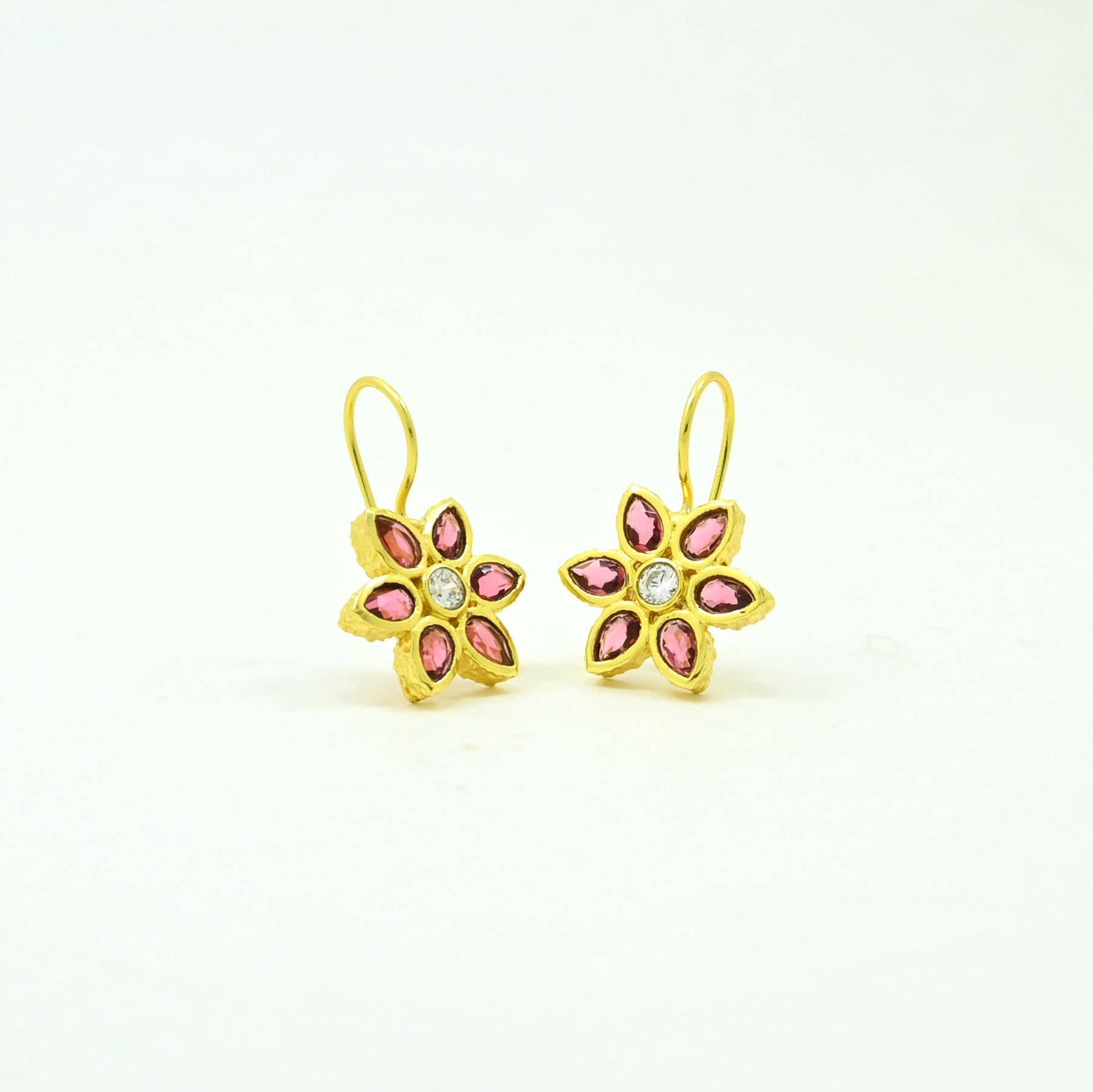 Schmuckoo Berlin - Amelia Earring Gold Plated - Pink Tourmaline & Crystal