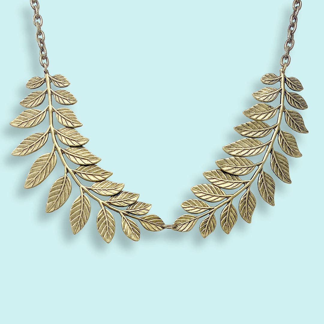 Ornamental Things - Golden Leafy Collar Necklace