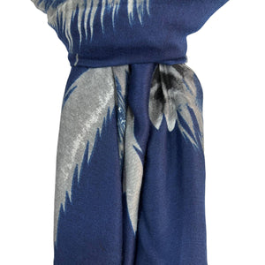 London Scarves - Dusty miller flower print on medium weight scarf
