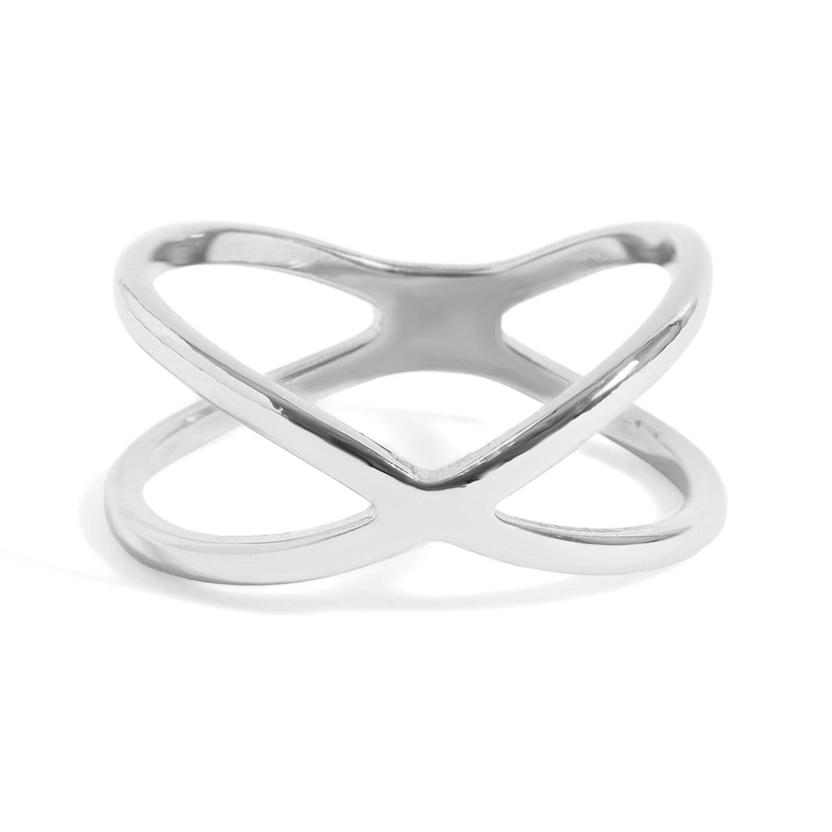 18K Gold PVD Stainless Steel Atomic X Geometric Ring - WJW