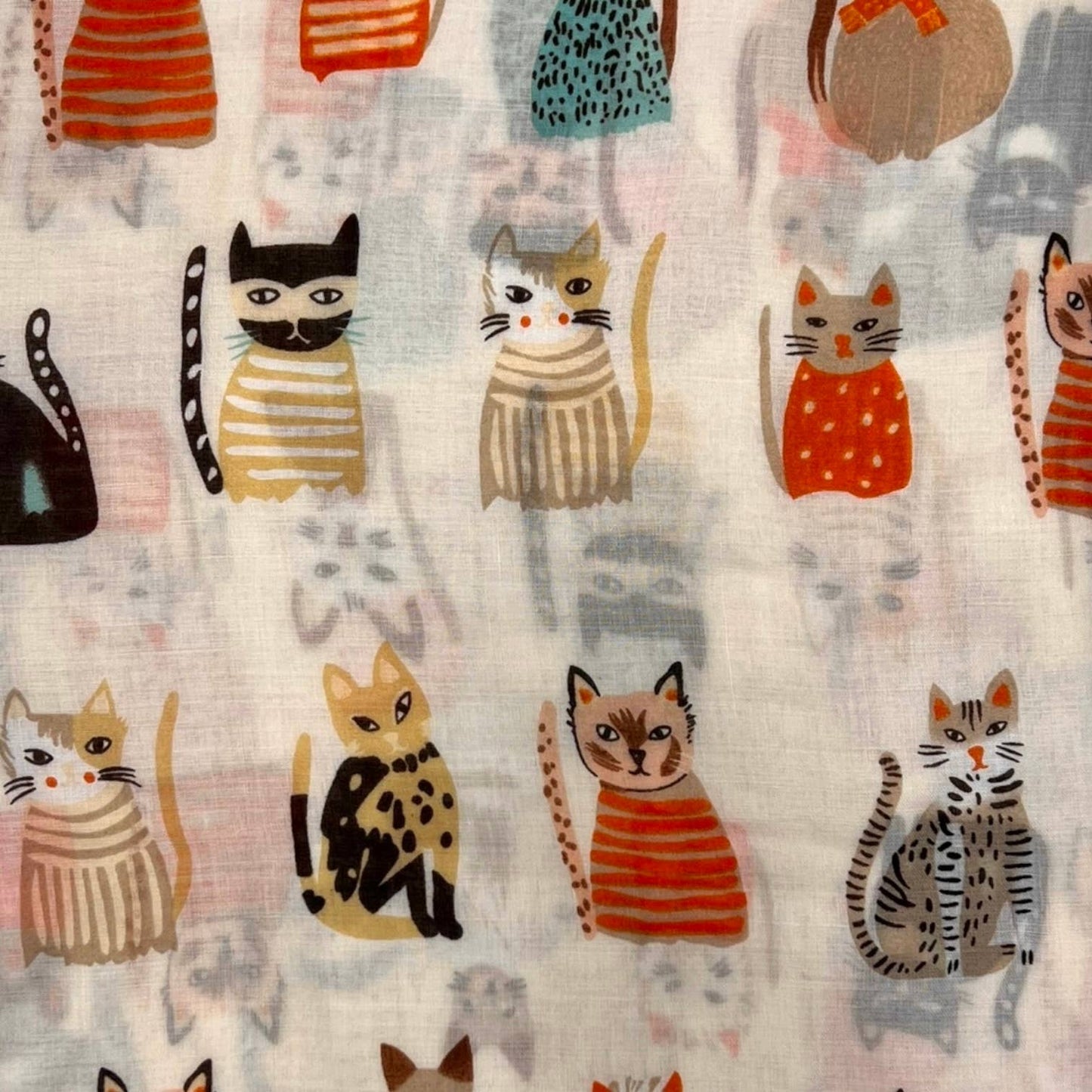 London Scarves - Cats wearing hats print scarf