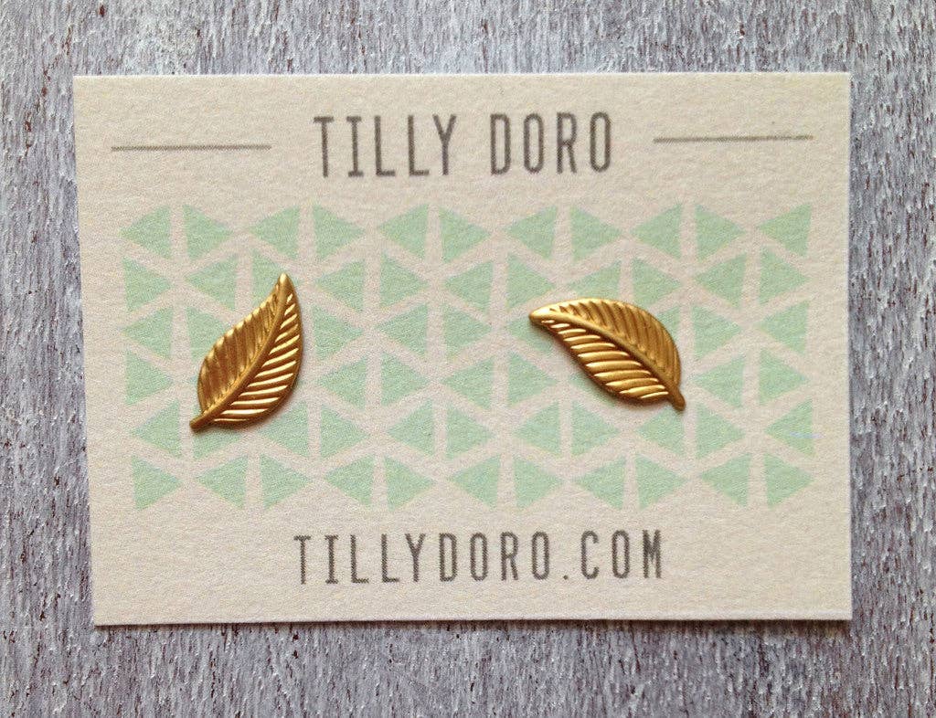 Tilly Doro - Leaf Stud Earrings