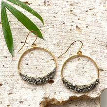 Load image into Gallery viewer, Hand Crushed Pyrite Earrings
