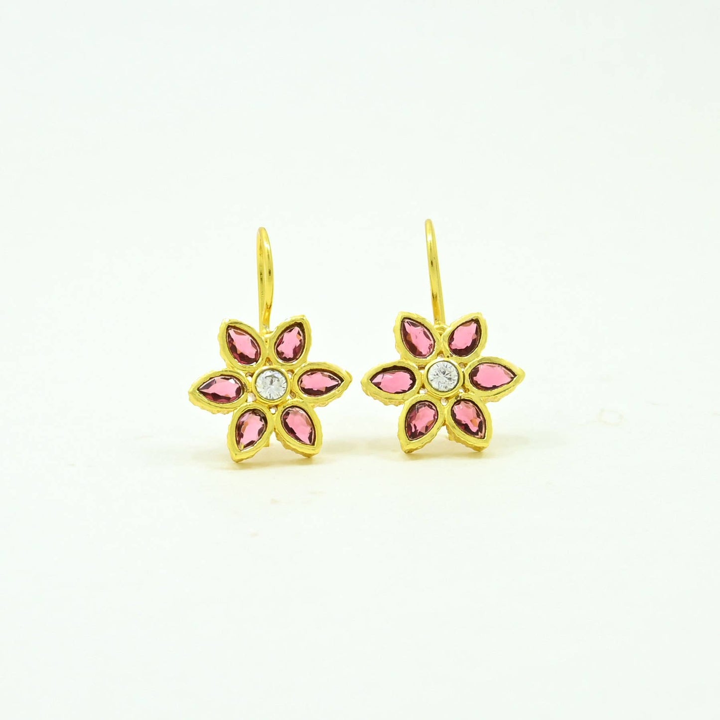 Schmuckoo Berlin - Amelia Earring Gold Plated - Pink Tourmaline & Crystal
