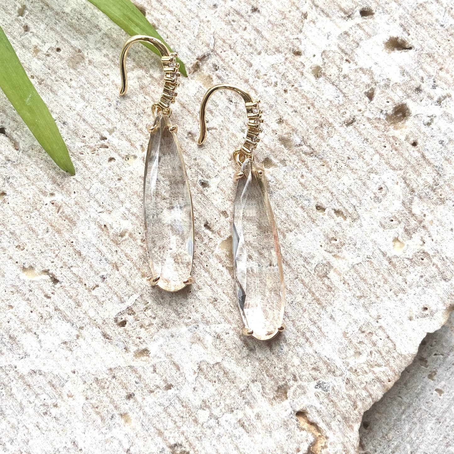 Crystal earrings teardrop bridal
