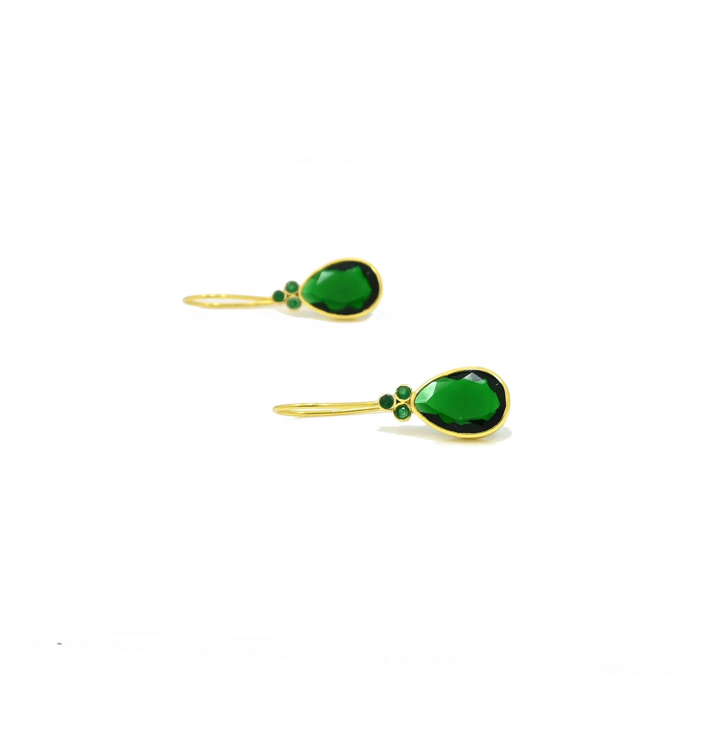 Schmuckoo Berlin - Delilah Earring Gold Silver 925 - Green Tourmaline & Onyx