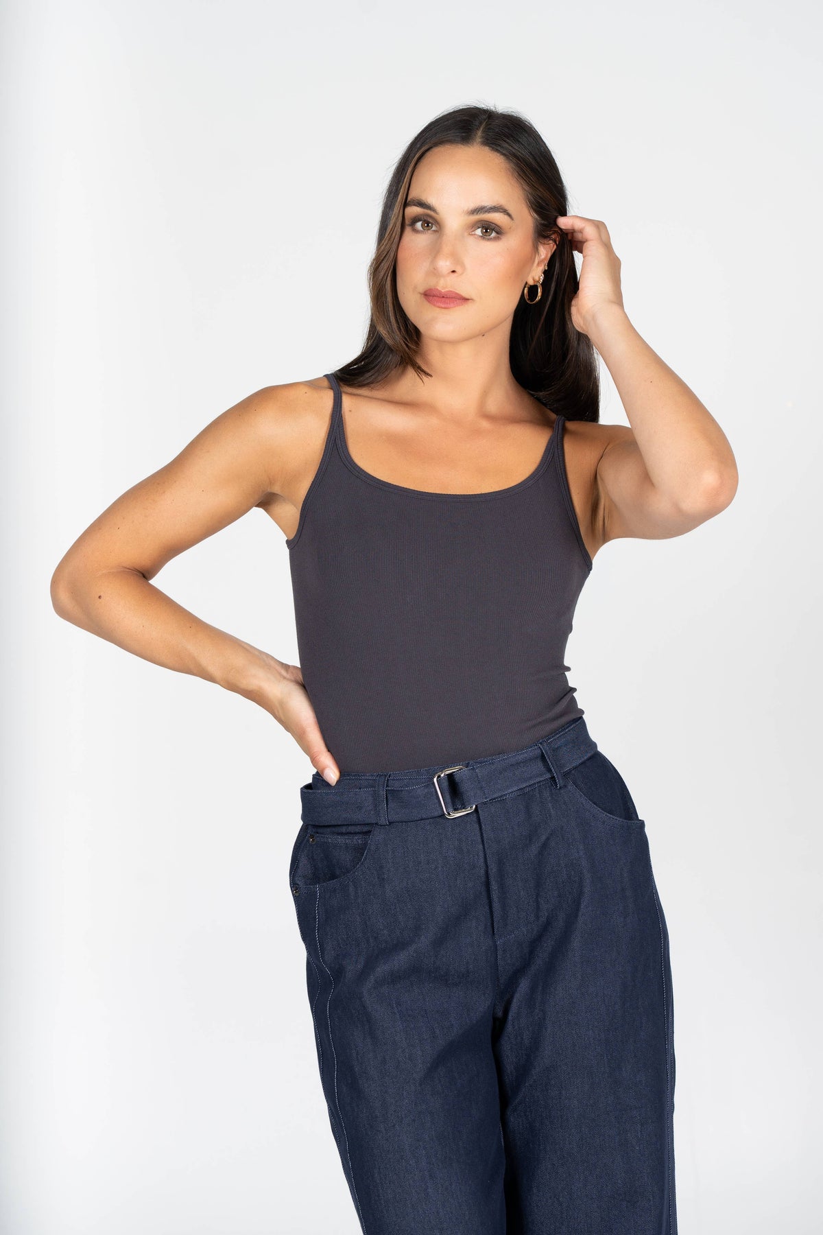 Bamboo Rib Low Cut Cami - Crest Moi