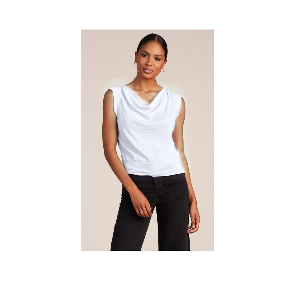 COWL NECK SLEEVELESS TOP