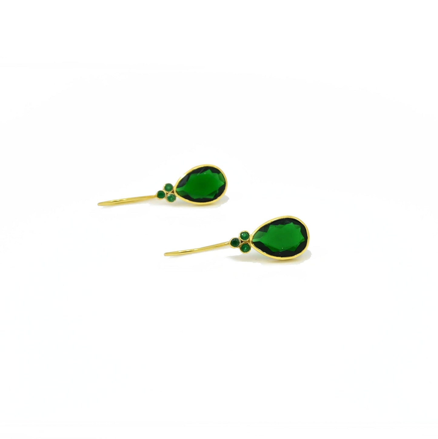Schmuckoo Berlin - Delilah Earring Gold Silver 925 - Green Tourmaline & Onyx