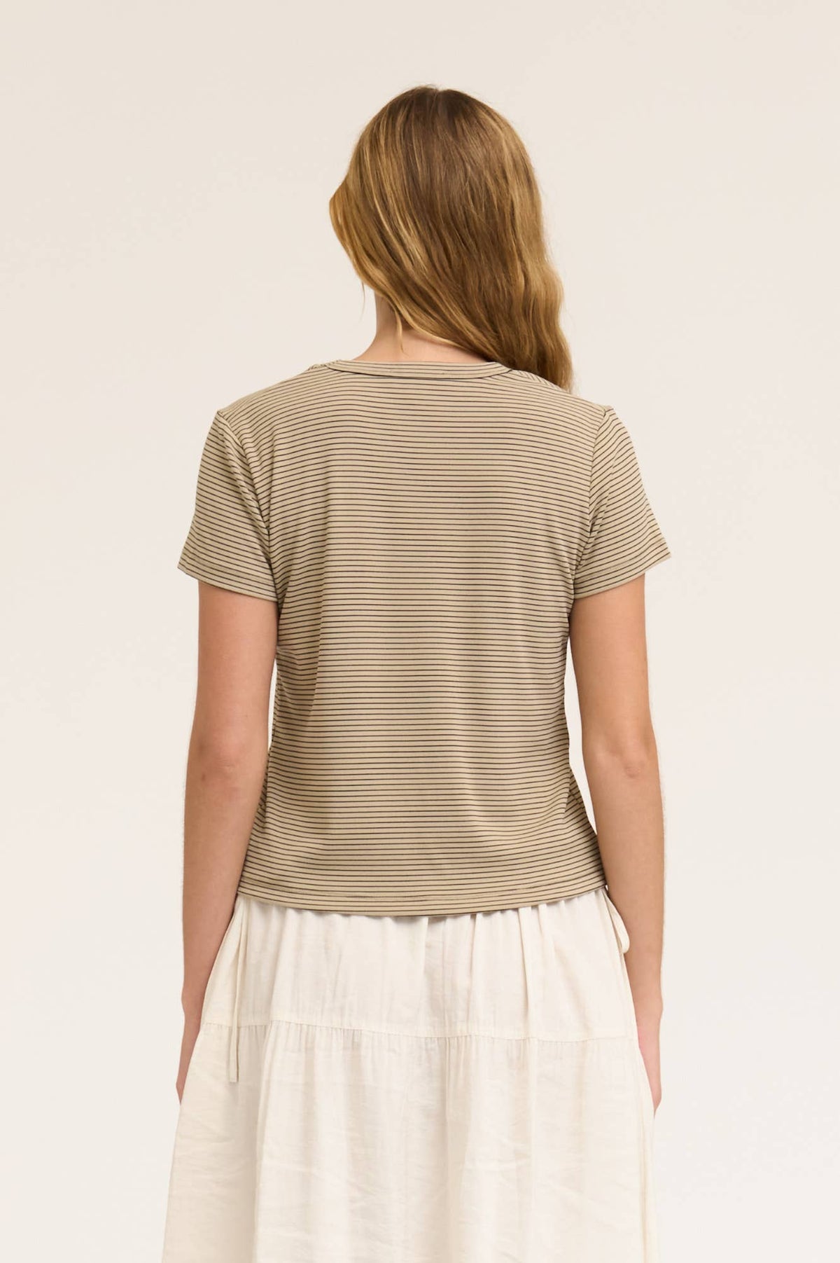 Grade & Gather - 42282 - STANDARD FIT STRIPE COTTON T SHIRT