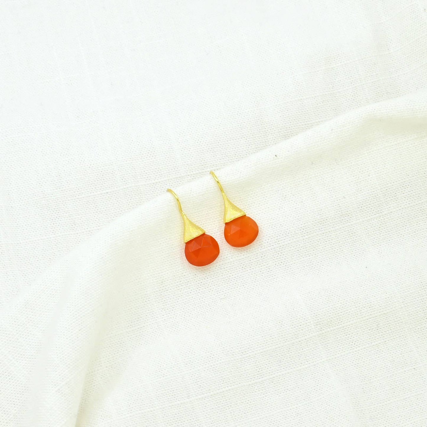 Schmuckoo Berlin - Boho Droplet Earrings Gold - Carnelian