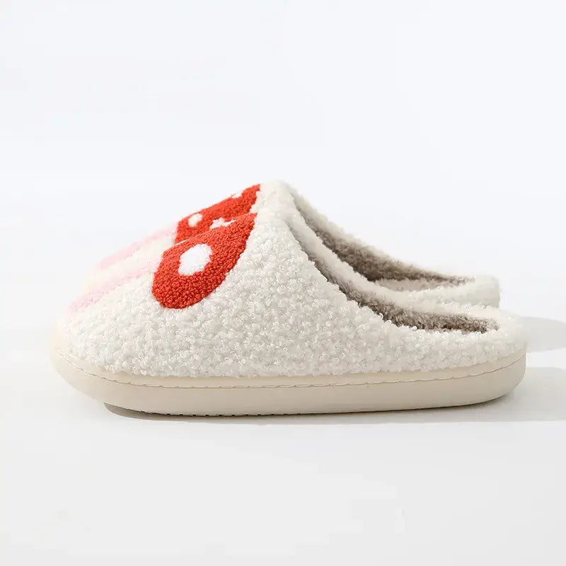 Sweet Cherry Sky - Mushroom Comfy Plush Slippers