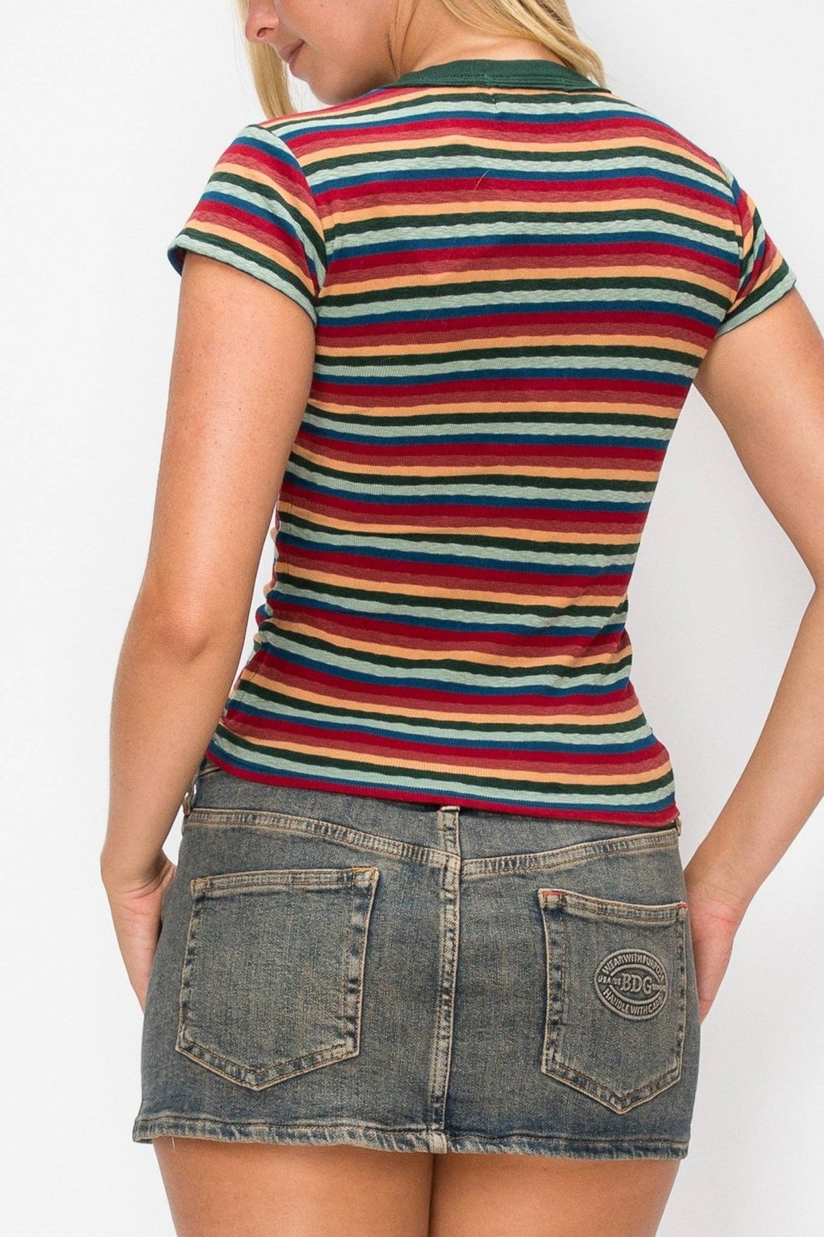 Striped V-Neck Tee - Nectar Clothing