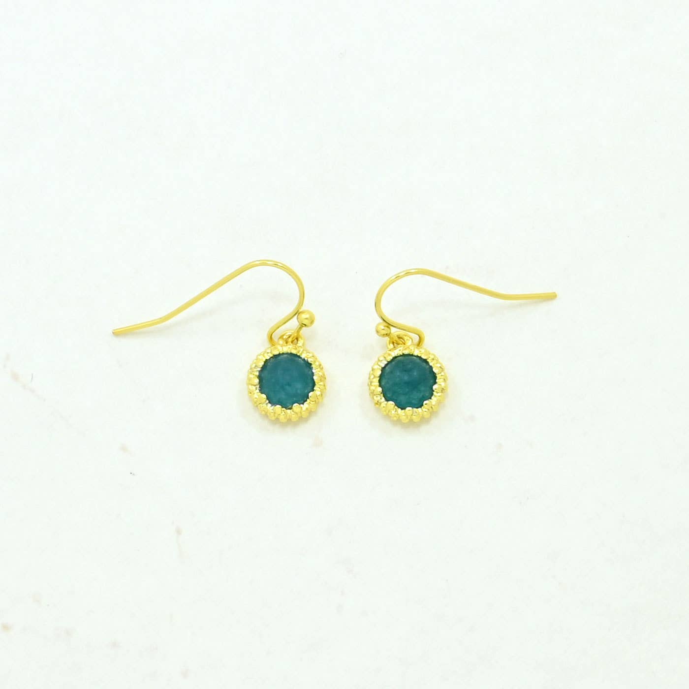 Schmuckoo Berlin - Dove Earring Gold Plated - Neon Blue Jade