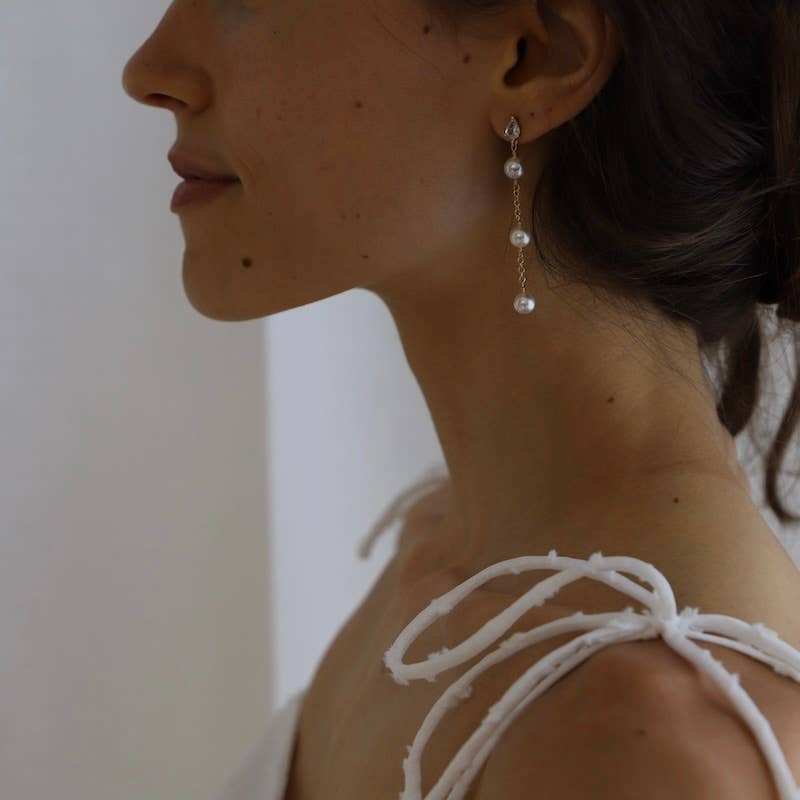 Katie Waltman Jewelry - SUNNY PEARL DROP EARRINGS