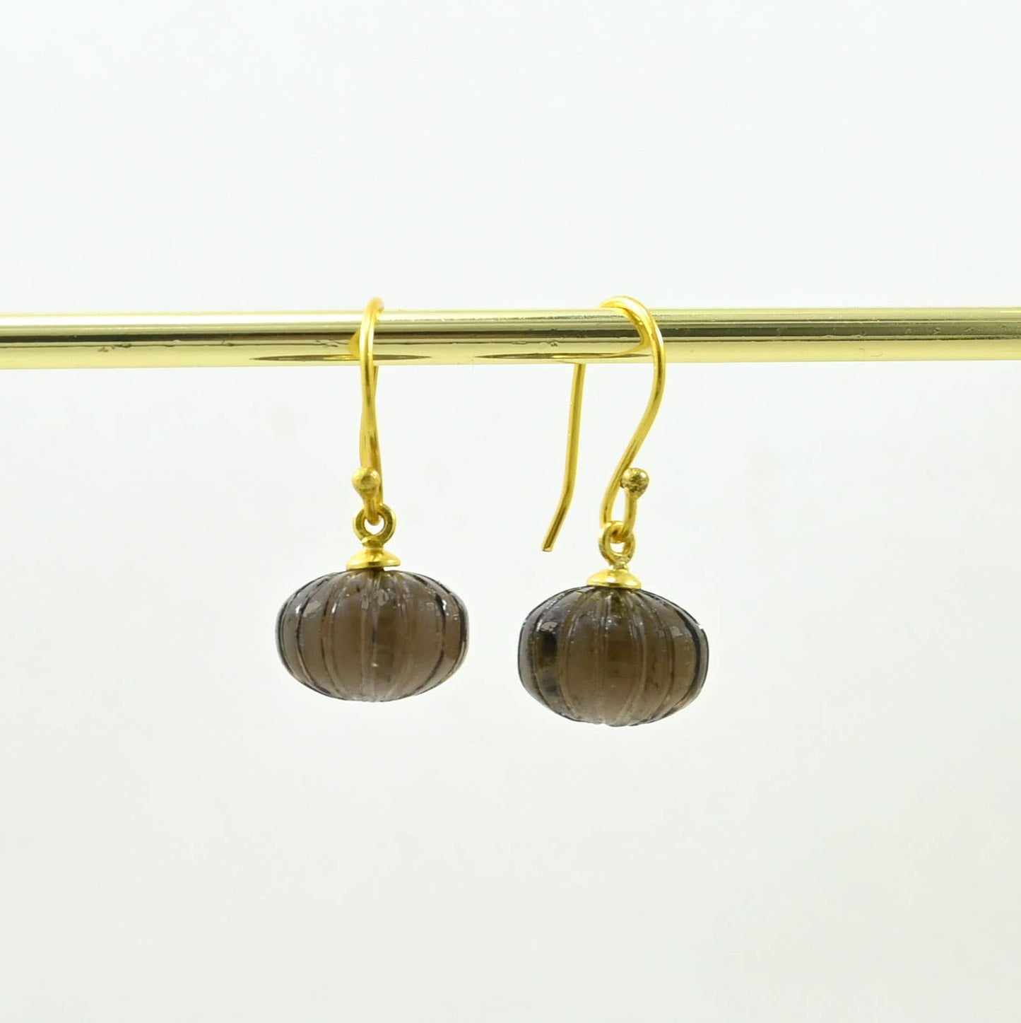 Schmuckoo Berlin - Kaeli Earring Gold Plated - Natural Smoky Quartz