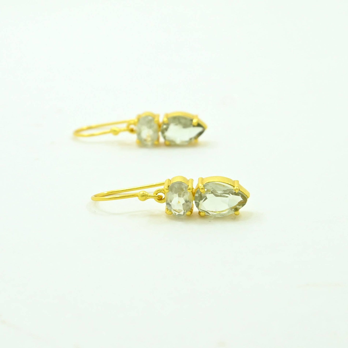 Schmuckoo Berlin - Ella Earrings Gold Silver 925 - Natural Green Amethyst