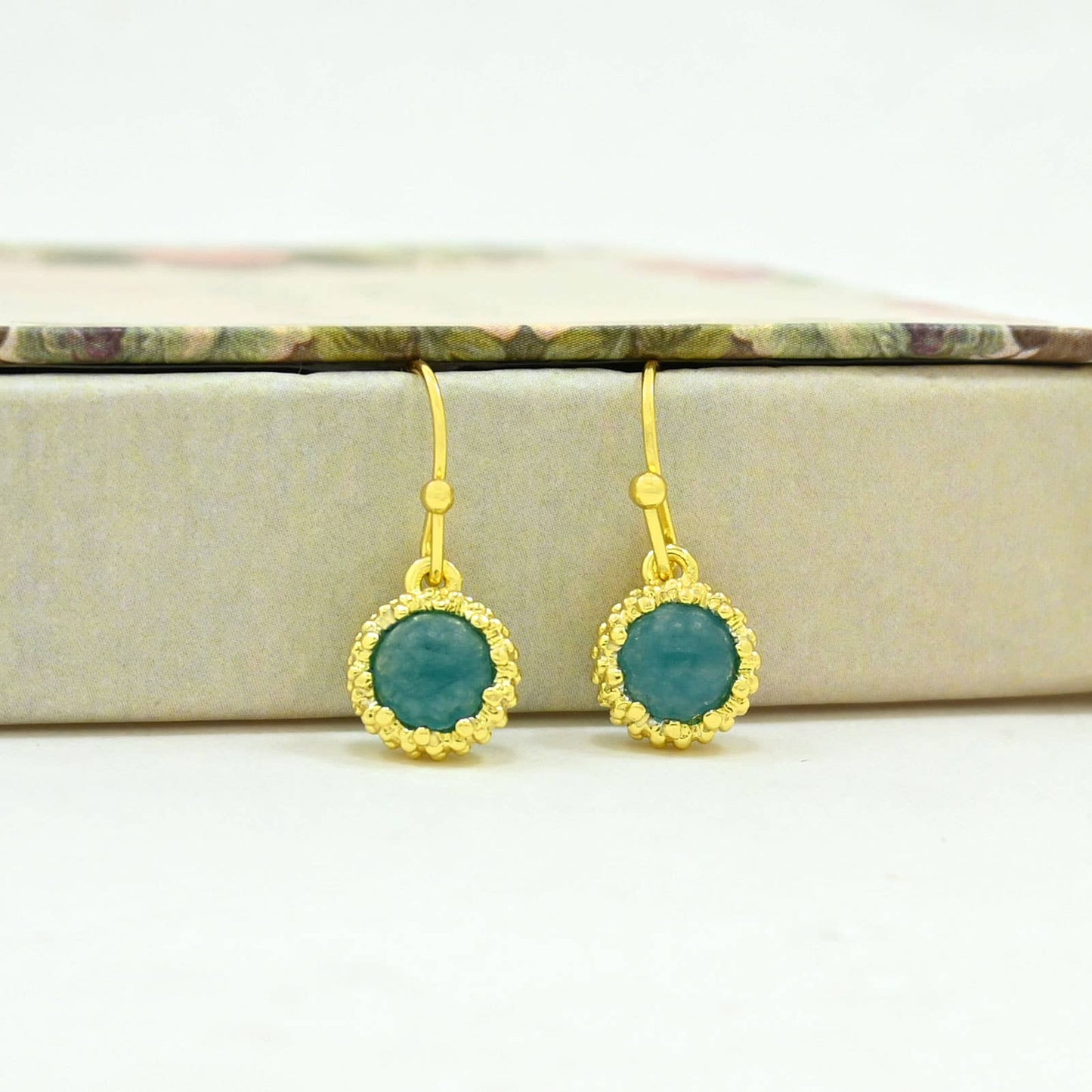 Schmuckoo Berlin - Dove Earring Gold Plated - Neon Blue Jade