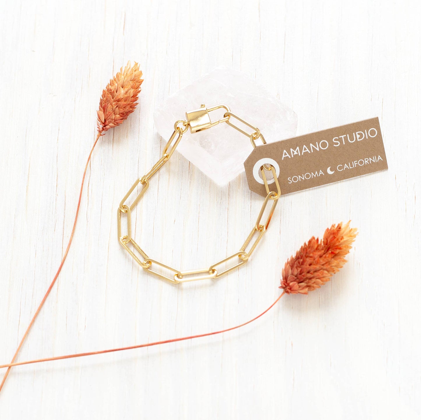 Amano Studio - Paperclip, Padlock Statement Chain Bracelet