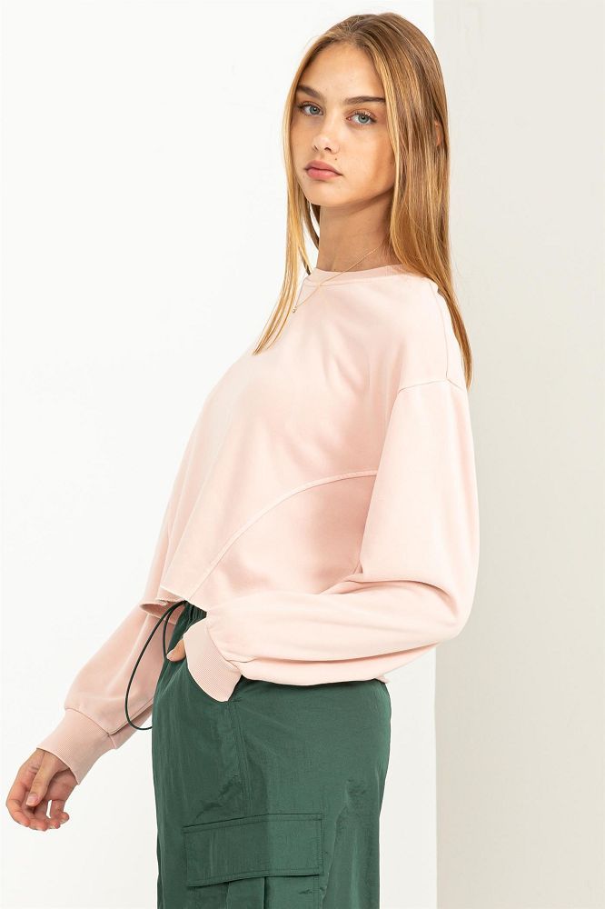 Crop Sweatshirt w/ Rounded Side seam