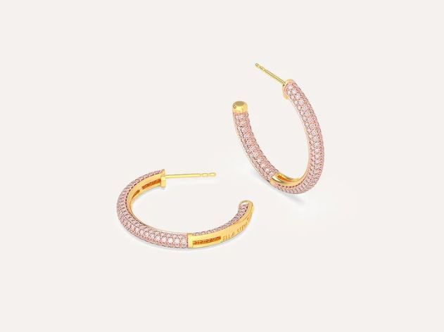 TWO-TONE SMALL HOOP EARRINGS