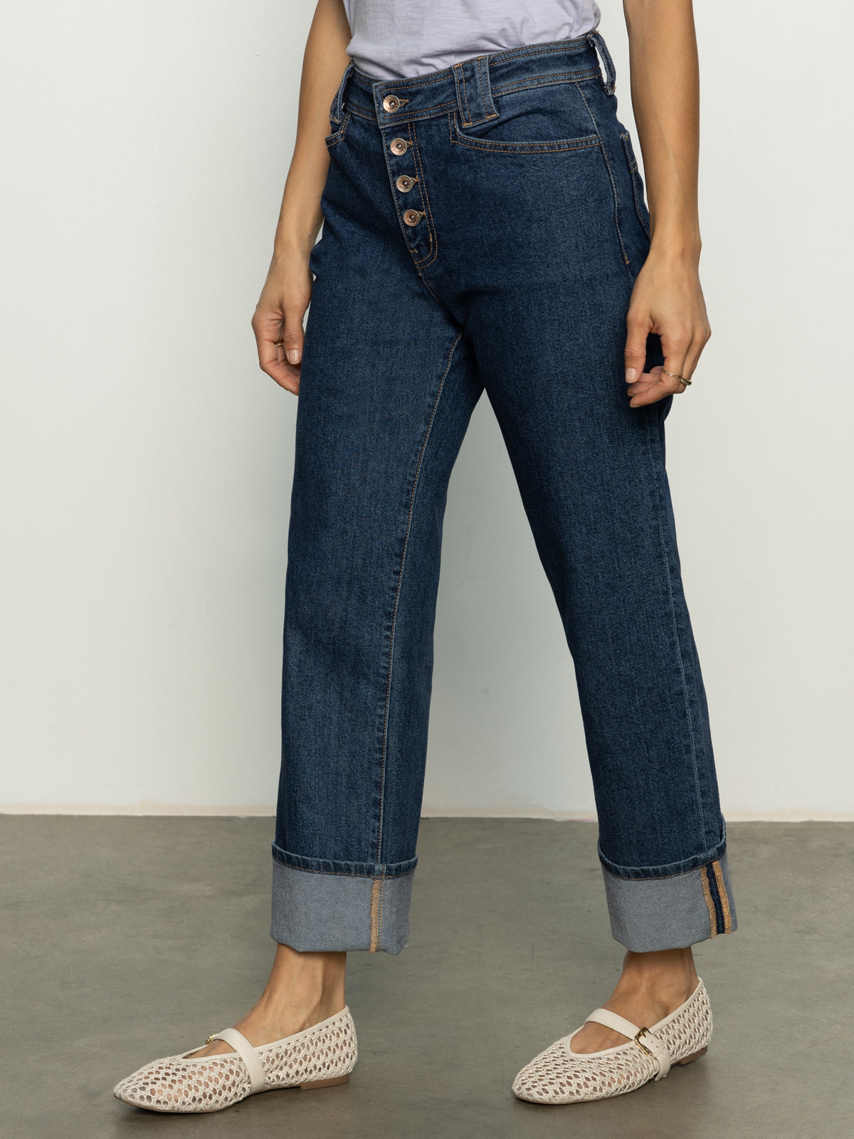 LUNA CUFFED DENIM PANT